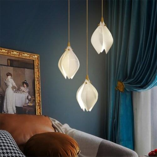 Nordic White Ceramic Luxury Pendant Lamp Modern Living Room Dining Room Hanging Light Bedroom Bedside Corridor Bathroom Fixture