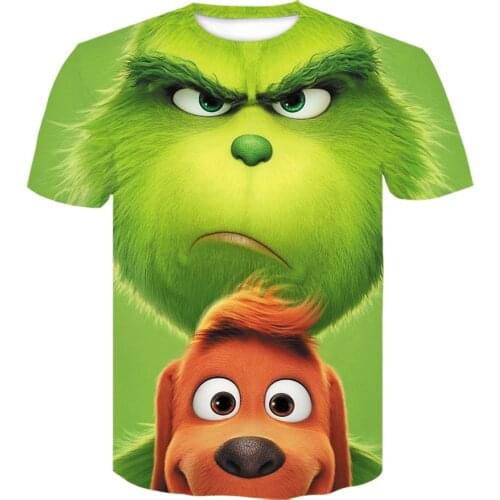 New 3D Printing T-shirt Movie Green Grinch T-shirt Top Fashion Cute Animal Pattern Men and Women Fashion Clothing T-shirt