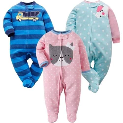 2019 New Zip One-Piece Baby Boys Girls Snap-Up Sleep & Play Bodysuit Clothing Pajamas Underwear Winter Fall infant clothes