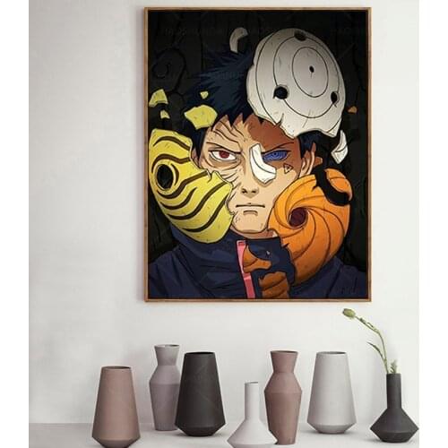 Obito Uchiha 3 Mask Anime Canvas Decoration Prints Poster Living Room Pictures Home Decor Bedroom Study Wall Art Painting