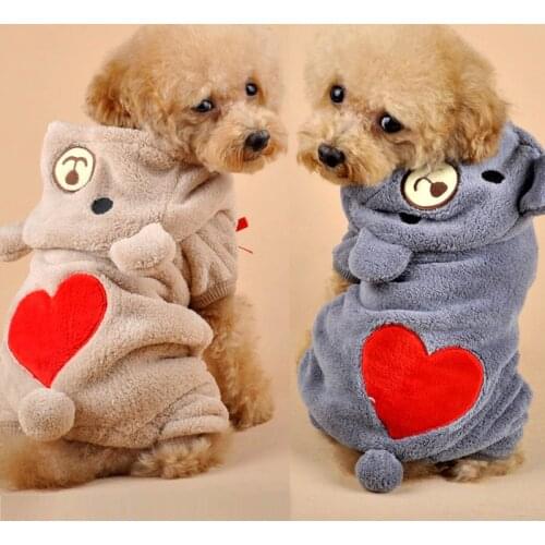 Pet Four-legged Coral Fleece Clothes Have a Cute Shape Suitable for Small Pets to Keep Warm in Autumnand Winter