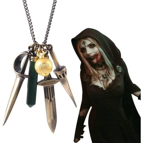 Game R Evil 8 Village Pendant Necklace Lady Dimitrescus Daughter Daniela Bela Necklaces Cosplay Accessory Prop