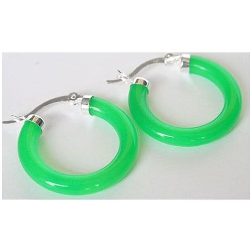 Gift Word Love Wholesale Pricefor Women Sterling-s Green Gem Circle 925 Sterling Dangle Earrings AA+ For Women Jewelry