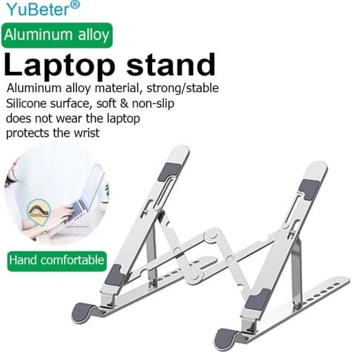 YuBeter Portable Laptop Stand Foldable Aluminium Alloy Non-Slip Notebook Holder Adjustable Tablet Cooling Bracket for MacBook
