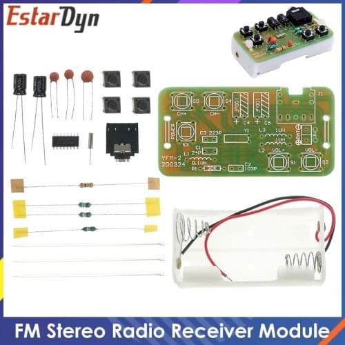 76-108MHz FM Stereo Radio DIY Kit Wireless FM Receiver Module Frequency Modulation Electronics Soldering Practice Project