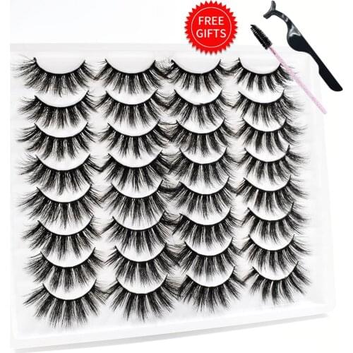 5/12/16Pairs 3D Mink Lashes Thick False Eyelashes Natural Long Eye Lashes Wispy Fake Eyelash Extension Makeup Tools Faux Cils
