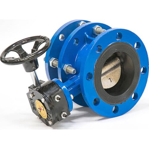 Bkvalve DN50-2400 Worm Gear Double Eccentric Flange manual ductile Iron Butterfly Valve