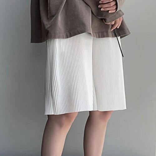 Men shorts streetwear Cotton Blend Wide Leg Solid Color Pleated Summer Loose Wide Leg Short casual Oversize Men Shorts