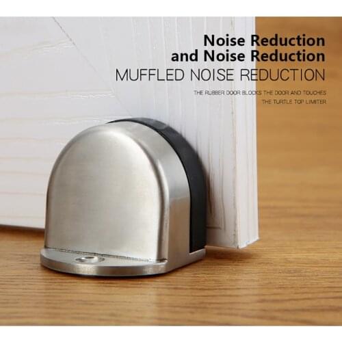 Stainless Steel Door Stopper Rubber Non Punching Sticker Hidden Door Holders Catch Floor Mounted Nail-free Door Stop Furniture
