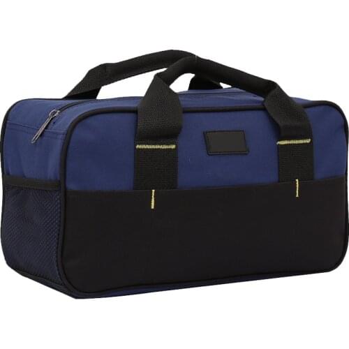 Heavy Duty Tool Bag with Zipper and Side Pockets, Waterproof Tool Storage Bag for Cars, Drill, Garden, Electrician, 35x20x14cm