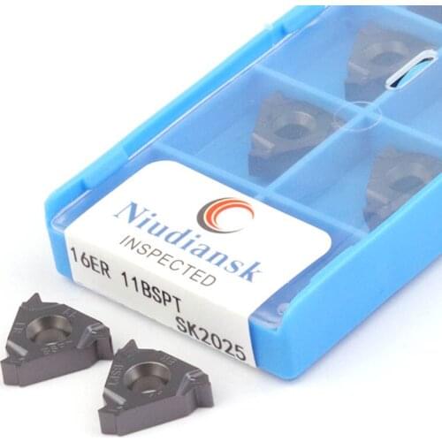 10Pc 16ER 11BSPT 16IR 14 19BSPT SK2025 Carbide CNC Lathe Turning Insert Used In Internal And External Thread Turning Tool Holder