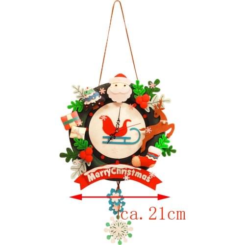 Ornaments Wall Clock Christmas Party DIY Decoration Garland Decor Gift