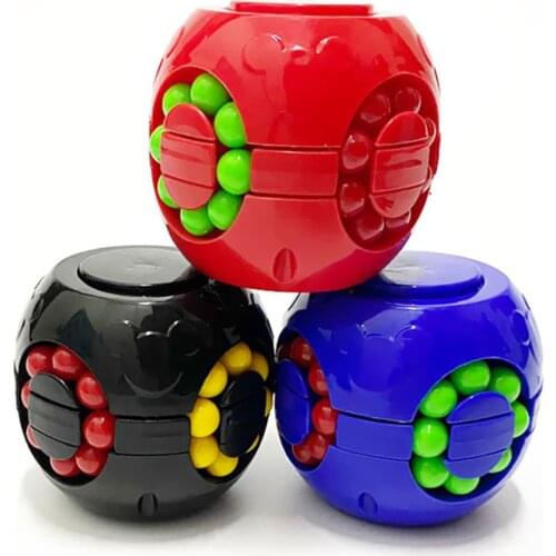 Rotating Beans Cube Fingertip Toys Kids Adults Stress Relief Spin Bead Puzzles Children Education Intelligence Game