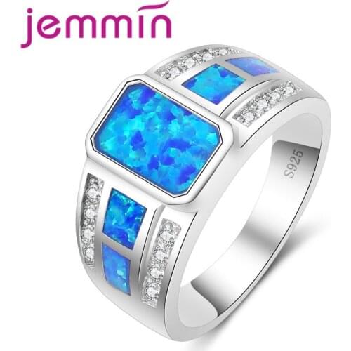 High Quality Women Geometric Rings Fine 925 Sterling Silver White Opal Wedding Engagement Finger Ring Jewelry For Ladies