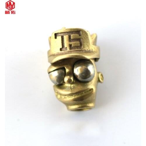 1PCS Outdoor DIY Tool EDC Brass Baseball Kid Knife Bead Lanyard Pendant Keychain Accessories Survival Parachute Paracord Bead