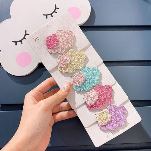 1 pc Korean Japan New Sequins Candy Cartoon Cloud Hair Clip Cute Kids Children Girls BB Clip Hairpins Headwear Hair Accessories