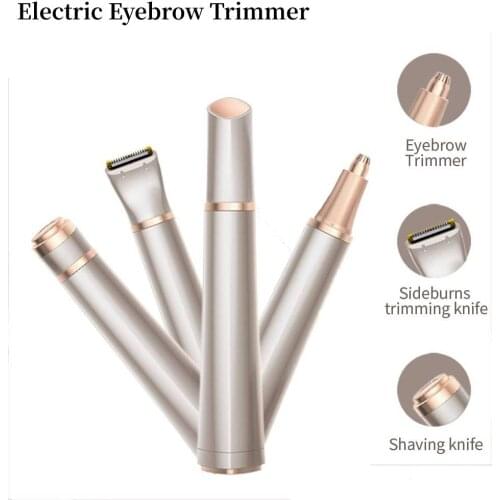 3 IN 1 Electric Eyebrow Trimmer Makeup Painless Eye Brow Epilator Shaver Razors Portable Facial Hair Remover Women Depilator