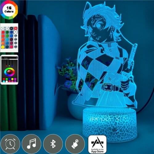 3D Led Night Light Action Figures Kamado Tanjirou Bedside Lamp Demon Slayer RGB Colors Toys Xmas Birthday Anime Gift Teenagers