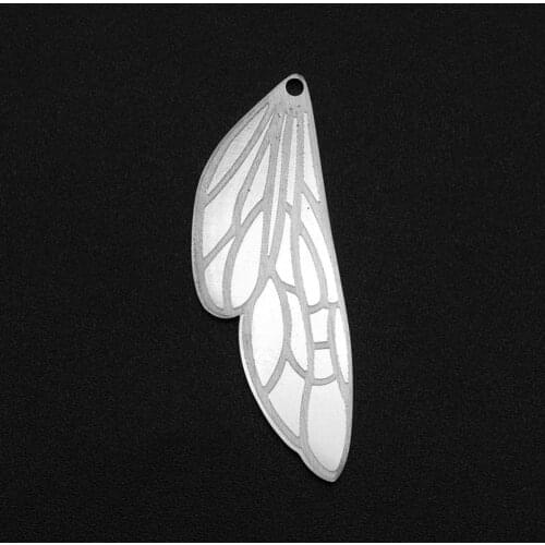 5pcs/lot 100% Stainless Steel Butterfly Wing DIY Earring Charm Pendant Wholesale Never Fade Top Quality Finding Supplies