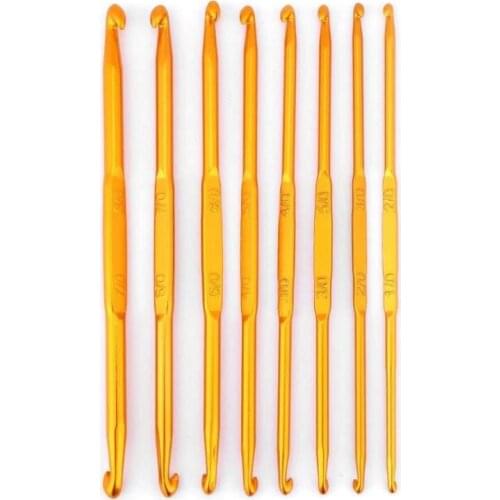 8pcs Aluminum Alloy Craft Handmade Crochet Hook Yarn Double Head Clothing For Beginners DIY Kniting Tools Woven Multipurpose