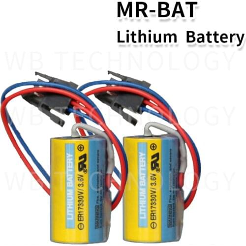 2X New Original For Mitsubishi ER17330V MR-BAT CNC 3.6V 1700mah PLC Lithium Battery Batteries with Plug Free Shipping