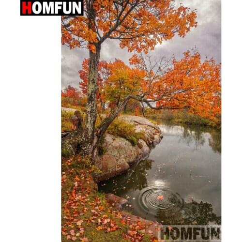 HOMFUN Full Square/Round Drill 5D DIY Diamond Painting "Tree scenery" Embroidery Cross Stitch 5D Home Decor Gift A17849