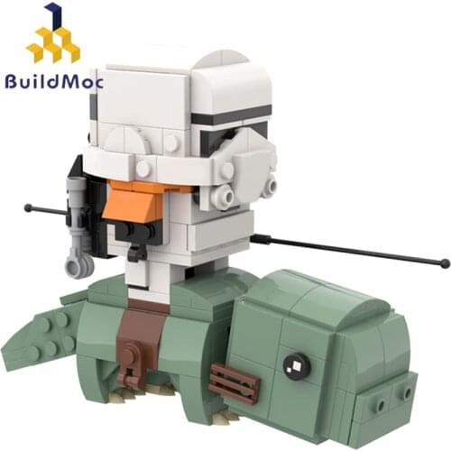 Buildmoc A New Hope Star Movie Figures Tatooine Sandtroopers on Dewback Brickheadz Model Building Blocks Toys For Children Gifts