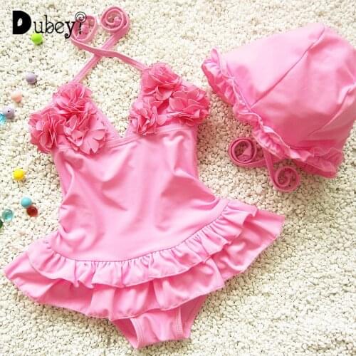 Girls One Piece Swimsuit Flower Backless Kids Girl Swimwear Suspender Bikini Bathing Suit Set Little Girl Swimming Suit