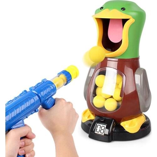 1Set Air Powered Boy Kids Safety Soft Bullet Toy Gun Indoor Hit Hungry Duck Game Funny Gift Target Bullet Toy