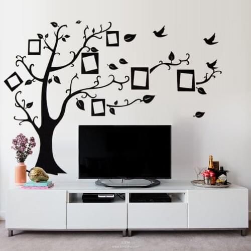 Photo frame memory tree classical family wall decal 2141s decorative adesivo de parede removable pvc sticker posters art
