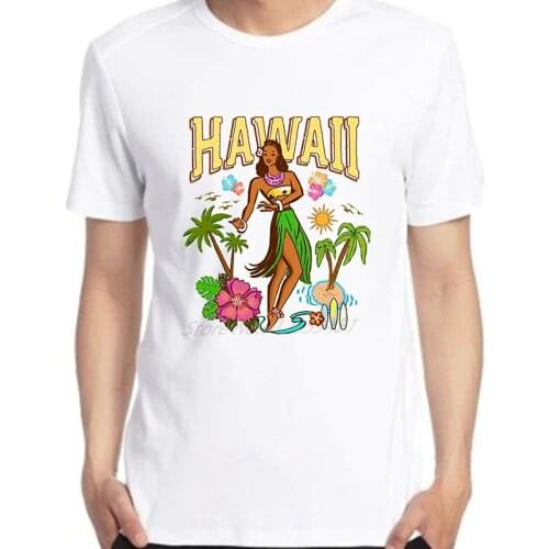 Mens T-shirt Hula Girl Hawaiian Surfing Sailing Nautical Aloha Cool Tee Streetwear Harajuku oversized t shirt men clothing
