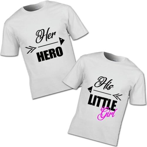 Her Hero and His Little Girl T-SHIRT Dad Daughter GIRL Father Day Family