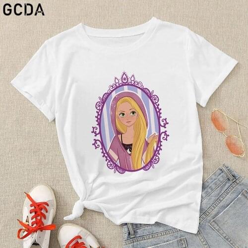 Modern Fashion Rapunzel Princess Print T Shirt Graphic Tees Women Harajuku Vintage Tumblr Fashion Summer Young Girls Tops