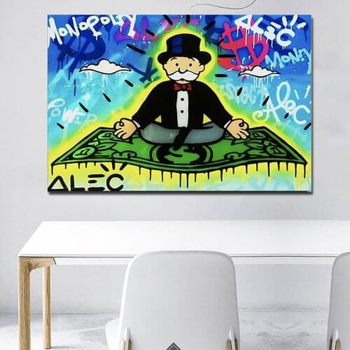 Canvas HD Prints Alec Monopoly Pictures Wall Art Graffiti Painting Home Decoration Money Modular Poster Living Room Framework