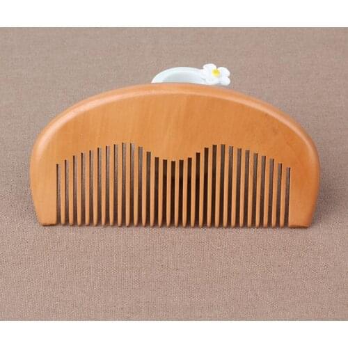 Customized Engraved Your Logo Natural Peach Wooded Comb Beard Comb Pocket Comb Wholesale 100pcs