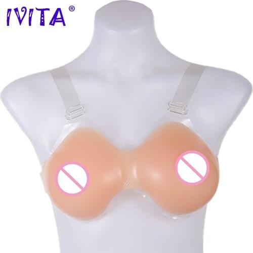 IVITA Artificial Silicone Breast Forms Realistic Fake Boobs Waterdrop Shape False Breasts for Crossdresser Drag Queen Shemale