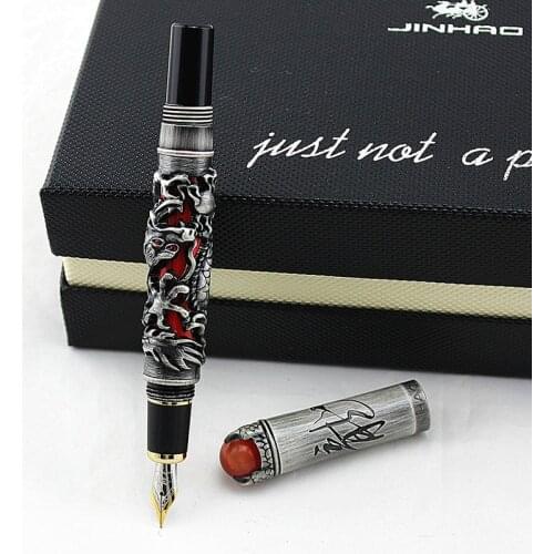 JINHAO pen Luxury Golden Chinese Ming Dynasty Emperor Style Dragon pen Business ink pen Fountain Pen Fine Tip