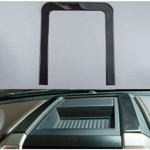 Carbon Fiber Black Interior Center Console Storage Box Cover Trim Frame Fit for Ford F150 2015 2016 2017 2018 2019 2020