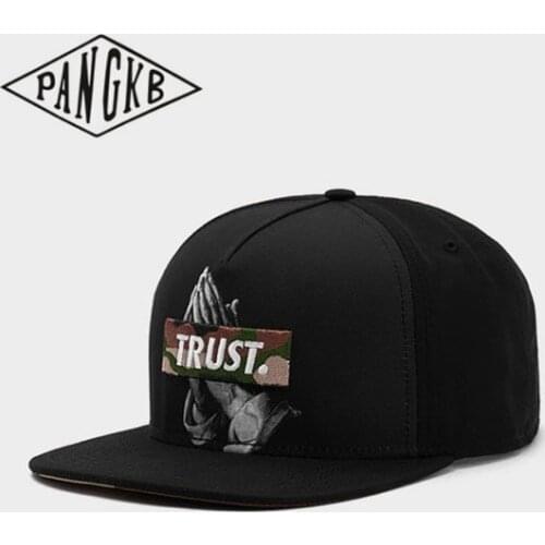 PANGKB Brand TRUST CAP BLACK fashion hip hop snapback hat for men women adult headwear outdoor casual sun baseball cap