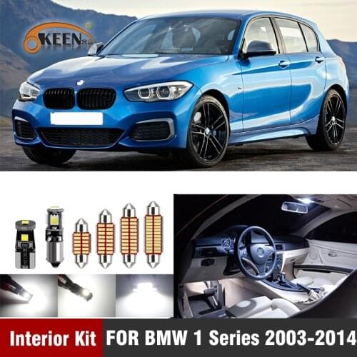 White Canbus Error Free LED Interior Light Kit for BMW 1 Series E81 E87 E82 E88 F20 F21 (2003-2014) Dome Map License Plate light