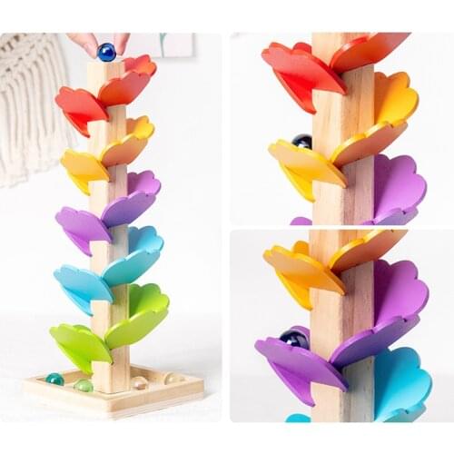 Small Wood Marble Sounding Tree Baby Interactive Ball Game Jenga Blocks Kids Educational Toys for Children Wooden Sounding Tree