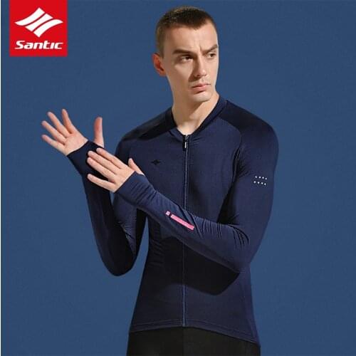 Santic Men Cycling Jersey Long Sleeves Spring Autumn Sun-protective sunscreen Road Bike MTB Jerseys bike Shirts Sportswear
