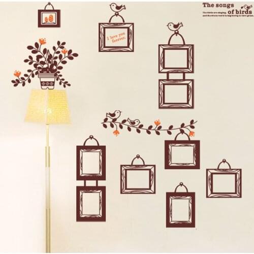Wall Decals Us And European Brown Rattan Queen 10 Frames Waterproof Removable Wall Stickers