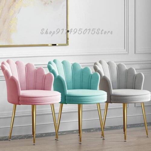 Nordic Style Makeup Chair Backrest Princess Bedroom Girl Ins Dressing Table Stool Cute Light Luxury Net Red Chair