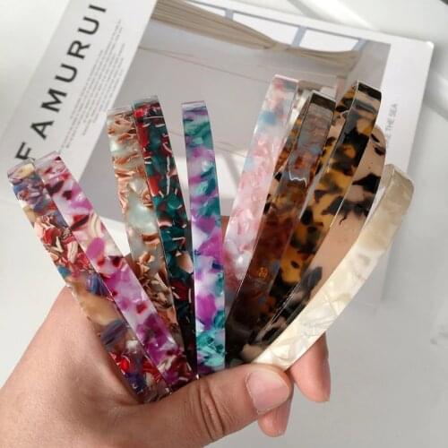 New Acetate Headbands Fashion Women Headdress Candy Color Print Hairband Washing Hair Bands Hair Hoop Hair Accessories For Girls