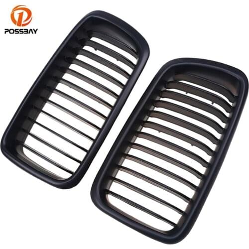2Pcs Car Front Racing Grills Matte Black Kidney Grilles Car Styling for BMW 7-Series E38 730iL/735i/735iL/740i Sedan 1994-2001