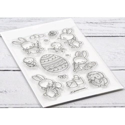 Happy Easter Transparent Clear Silicone Stamp/Seal for DIY scrapbooking/photo album Decorative clear stamp B0135