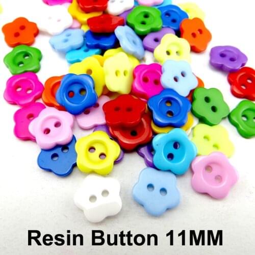 50PCS 11MM Shirt RESIN Sweater Botones Flower Decorative Coat Kids Costura Clothes Accessory Round Buttons R-362