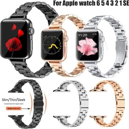 Stainless Steel Strap For Apple watch band 40mm 44mm 6 SE 5 4 Metal Bracelet wriststrap for iwatch 3 2 38mm 42mm WatchBand Sport
