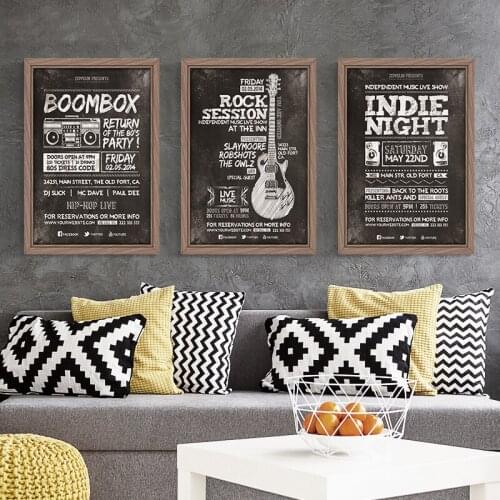 Retro Cartoon Music Posters and Prints Nordic Canvas Art Painting Home Decor Wall Art Picture Black and White Painting Bedroom